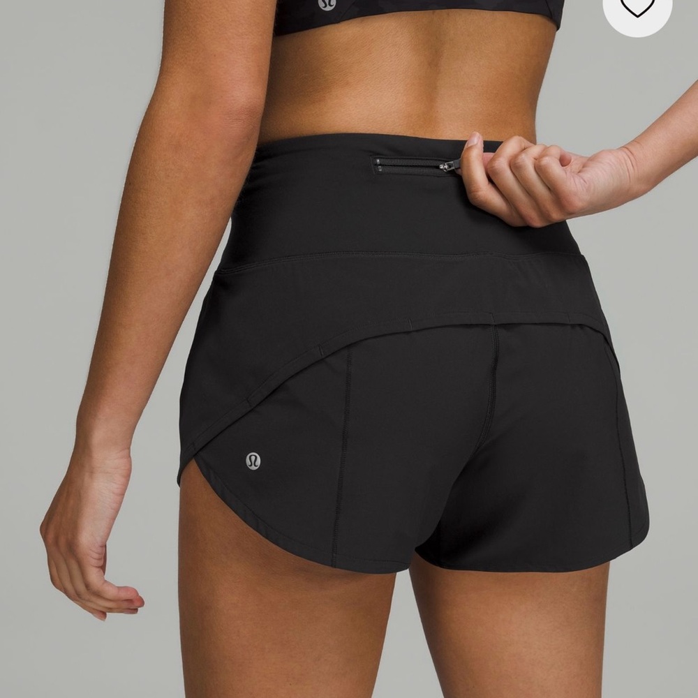 lululemon athletica Women's Black Speed Up 2.5” High Rise Lined Shorts 6
